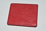 Louis Vuitton, Porte-monnaie en cuir épi rouge " customisé "