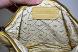 Zadig et Voltaire, Sac pochette "ROCK STAMP" porté épaule ou bandoulière, en cuir jaune pâle
