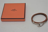 Bracelet double tour en cuir tressé " jumbo ", Hermès