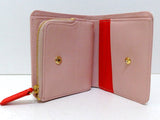 Paul Smith, Porte-cartes / monnaie, compact en cuir gaufré rose