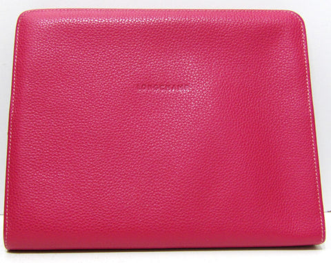 LONGCHAMP, couverture pour tablette (ipad2,3,4), en cuir foulonné rose