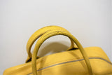 Longchamp, Sac boston porté main " quadri " cuir jaune