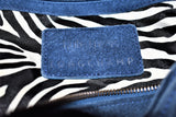 Longchamp, Sac Kate Moss, boston 35, en nubuck bleu