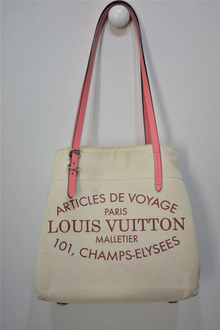 LOUIS VUITTON Cabas PM Shoulder Bag Canvas Coraille M94505 LV Auth
