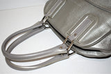Longchamp, Sac à main " COSMOS " MM, en cuir grainé argenté