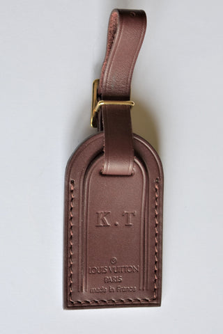 Louis Vuitton, Porte Adresse pour sac à main en cuir lie de vin