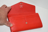Louis Vuitton, Portefeuille SARAH, en cuir épi rouge coquelicot