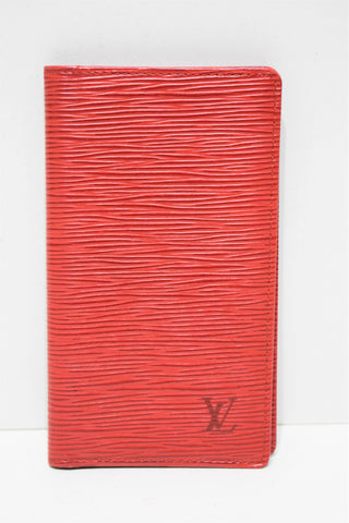 Louis Vuitton, Couverture Agenda long en cuir épi rouge