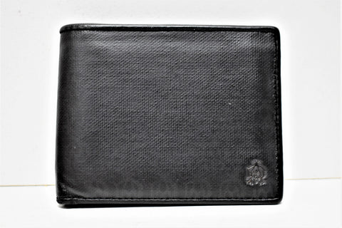 DUNHILL, Porte-cartes / monnaie " Reeves " en toile enduite noir et cuir