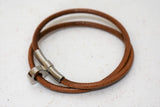 Bracelet (ou collier) en cuir "boucle argentée" double tour, Hermès