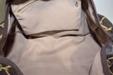 Longchamp, Sac week-end 45, en cuir marron ébène monogrammé