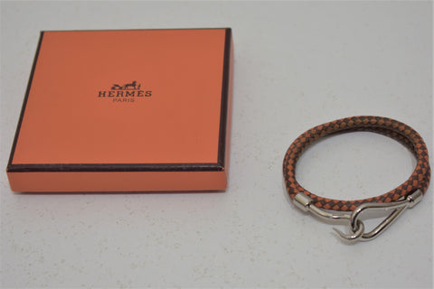 Bracelet double tour en cuir tressé " jumbo ", Hermès