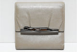 Cartier, portefeuille compact en cuir gris taupe "panthère"