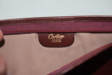 Cartier, Fine pochette en cuir bordeaux