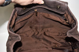 Longchamp, Sac à main " BALZANE GM", en cuir marron ébène